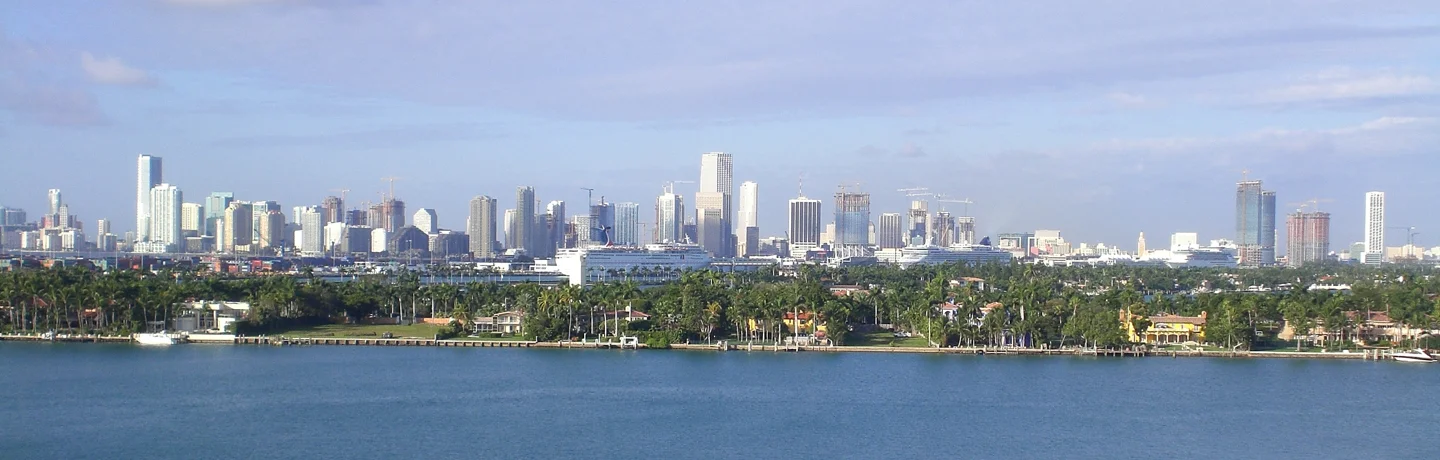 Miami skyline across Biscayne Bay